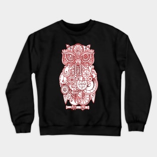 Cool Red Steampunk Owl For Owl Lovers Crewneck Sweatshirt